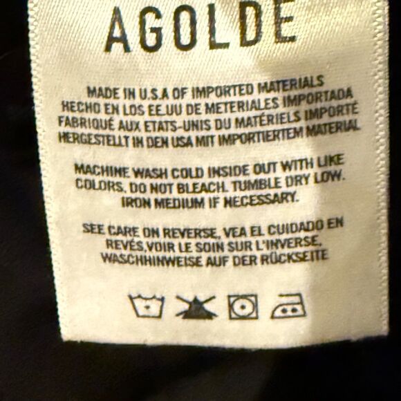 AGOLDE Shorts Womens 26 Black Fade High Rise Broken Waistband Cut Off Button Fly - Picture 5 of 11